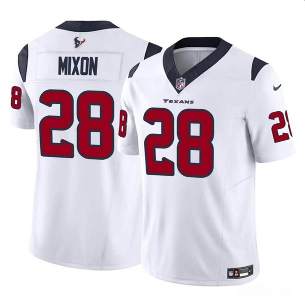 Men's Houston Texans #28 Joe Mixon White 2024 F.U.S.E. Vapor Untouchable Football Stitched Jersey