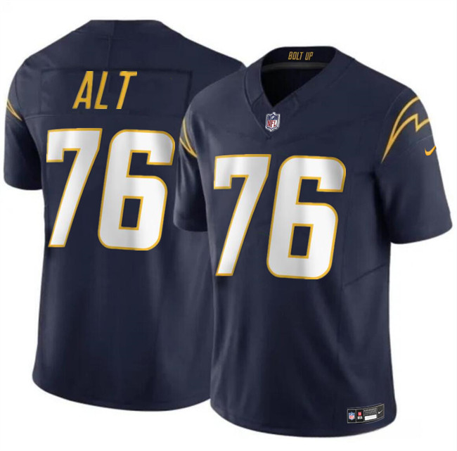 Men's Los Angeles Chargers #76 Joe Alt Navy 2024 Draft F.U.S.E. Vapor Limited Football Stitched Jersey