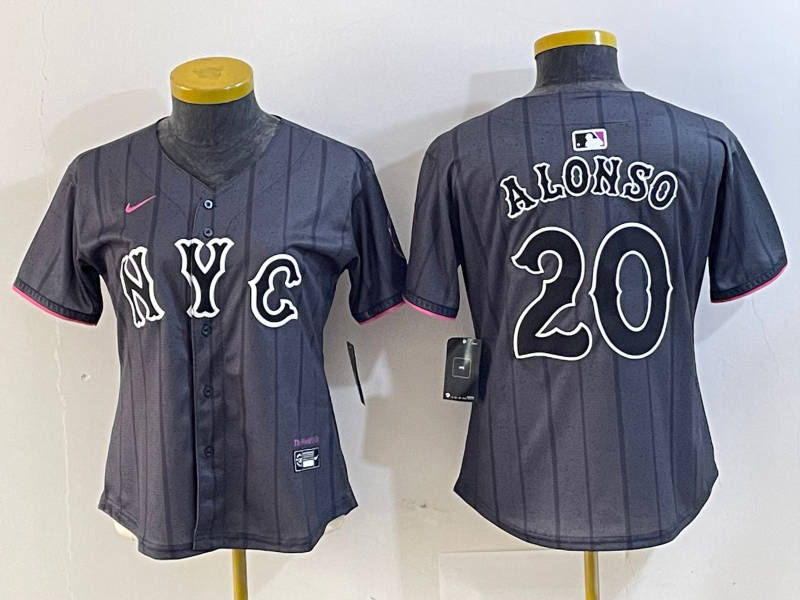 Women's New York Mets #20 Pete Alonso Grey 2024 City Connect Cool Base Stitched Jersey