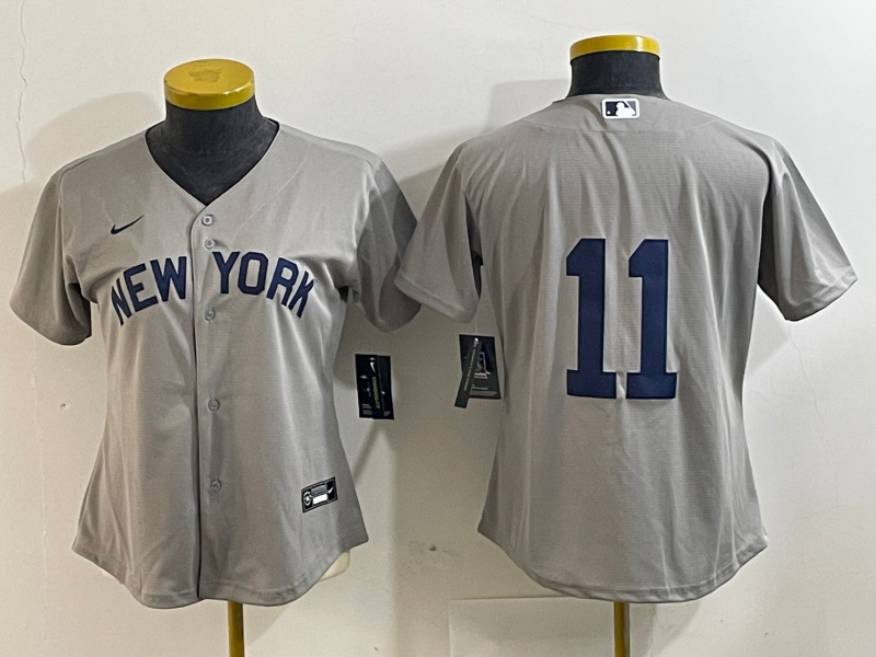 Women's New York Yankees #11 Anthony Volpe 2021 Grey Field of Dreams Cool Base Stitched Jersey