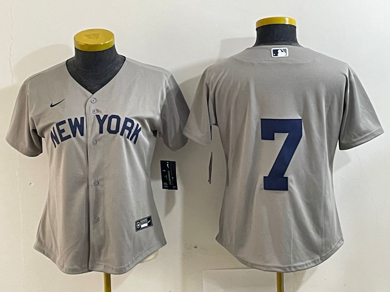 Women's New York Yankees #7 Mickey Mantle 2021 Grey Field of Dreams Cool Base Stitched Jersey