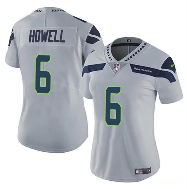 Women's Seattle Seahawks #6 Sam Howell Gray Vapor Limited Football Stitched Jersey