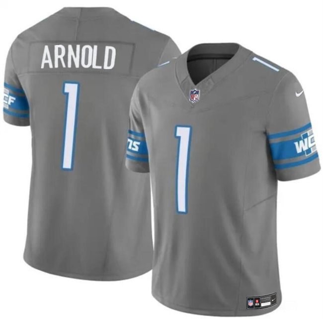 Youth Detroit Lions #1 Terrion Arnold Gray 2024 Draft F.U.S.E. Vapor Untouchable Limited Football Stitched Jersey