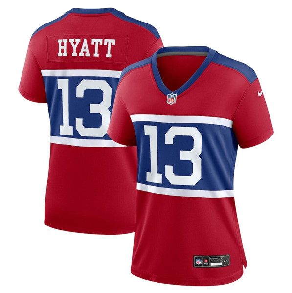 Women's New York Giants #13 Jalin Hyatt Century Red Alternate Vapor Limited Football Stitched Jersey