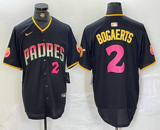 Men's San Diego Padres #2 Xander Bogaerts Black Player Number Fashion Baseball Jersey