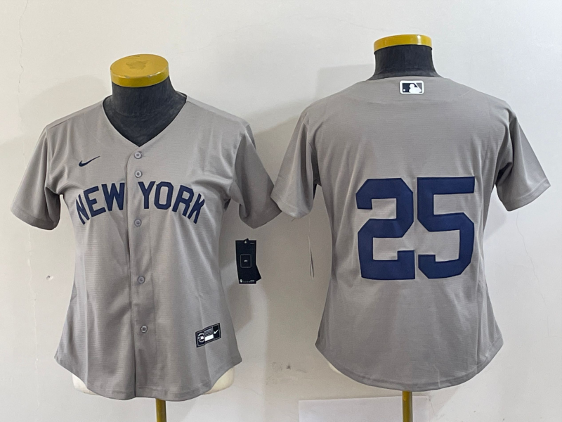 Youth New York Yankees #25 Gleyber Torres Gray Stitched Cool Base Nike Jersey