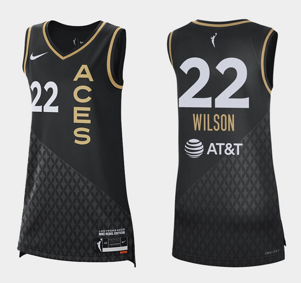 Women's Las Vegas Aces #22 A'ja Wilson Black Stitched WNBA Jersey