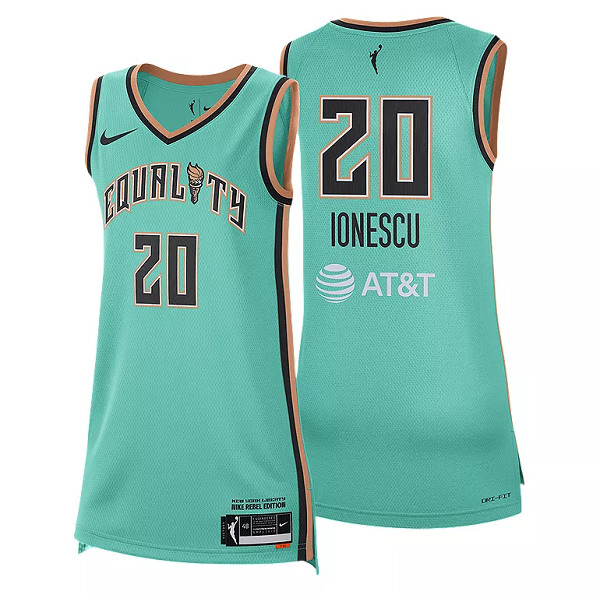 Women's New York Liberty #20 Sabrina Ionescu Mint green Stitched WNBA Jersey