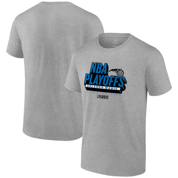 Men's Orlando Magic Heather Gray 2024 Playoffs Defensive Stance T-Shirt