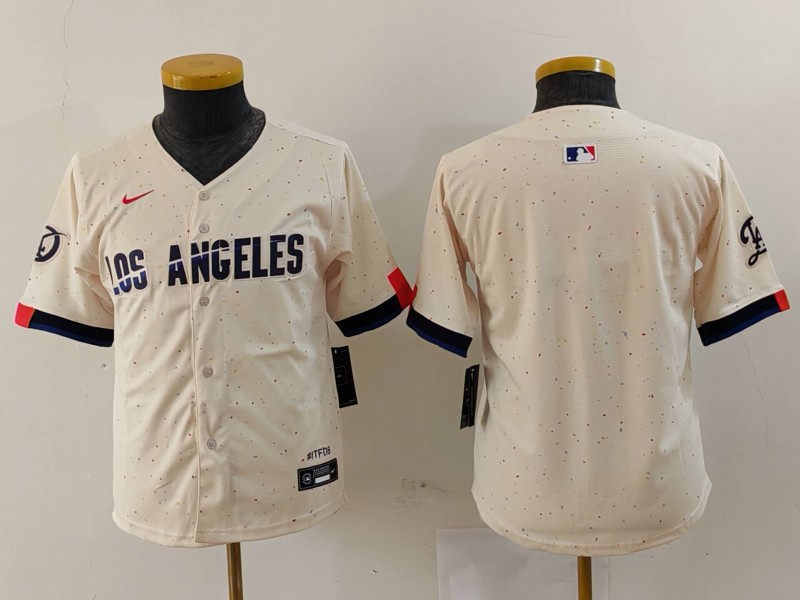 Youth Los Angeles Dodgers Blank Cream 2024 City Connect Limited Stitched Jersey