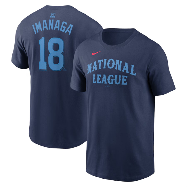 Men's National League #18 Shōta Imanaga Navy 2024 All-Star Name & Number T-Shirt