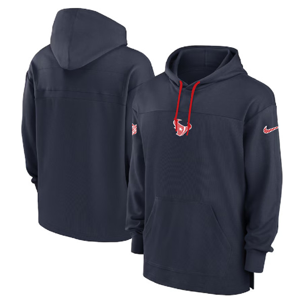 Men's Houston Texans Navy Performance Pullover Hoodie