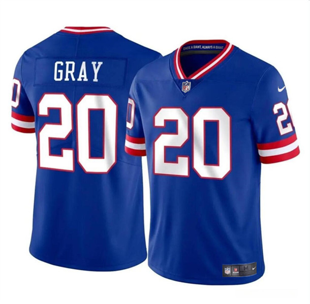 Men's New York Giants #20 Eric Gray Royal Throwback Vapor Untouchable Limited Football Stitched Jersey