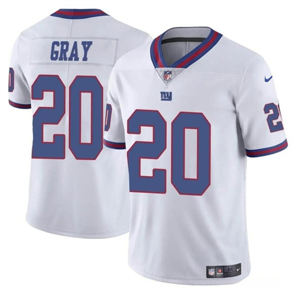 Men's New York Giants #20 Eric Gray White Color Rush Limited Football Stitched Jersey