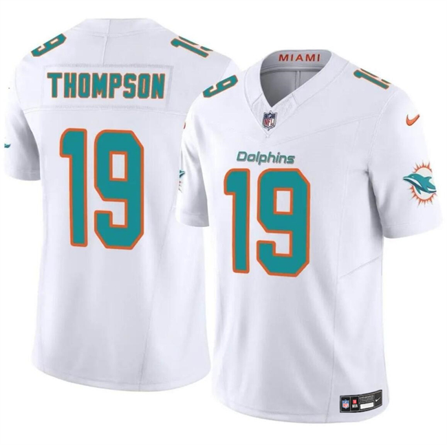 Men's Miami Dolphins #19 Skylar Thompson White 2024 F.U.S.E Vapor Limited Football Stitched Jersey