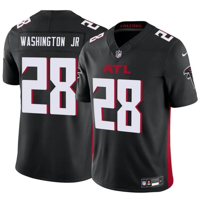 Men's Atlanta Falcons #28 Carlos Washington Jr Black 2024 F.U.S.E Vapor Untouchable Limited Football Stitched Jersey