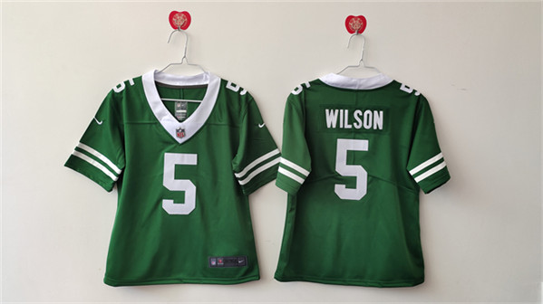 Women's New York Jets #5 Garrett Wilson Green Vapor Football Stitched Jersey(Run Small)