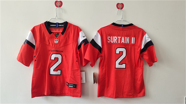 Women's Denver Broncos #2 Pat Surtain II Orange 2024 F.U.S.E. Vapor Stitched Jersey(Run Small)