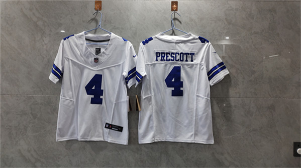 Women's Dallas Cowboys #4 Dak Prescott White 2023 F.U.S.E. Limited Football Stitched Jersey(Run Small)