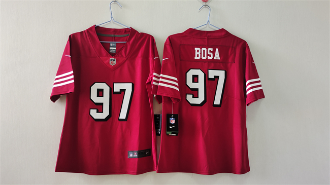 Women's San Francisco 49ers #97 Nick Bosa Red Alternate Vapor Football Stitched Jersey(Run Small)