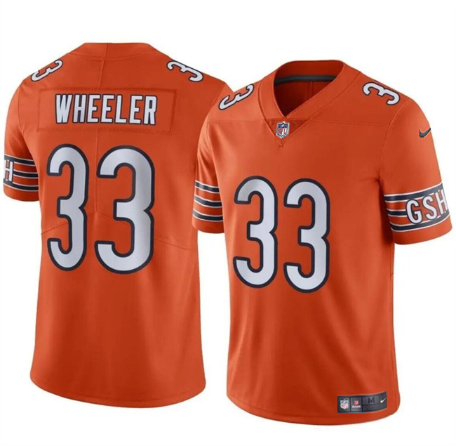 Men's Chicago Bears #33 Ian Wheeler Orange Vapor Football Stitched Jersey