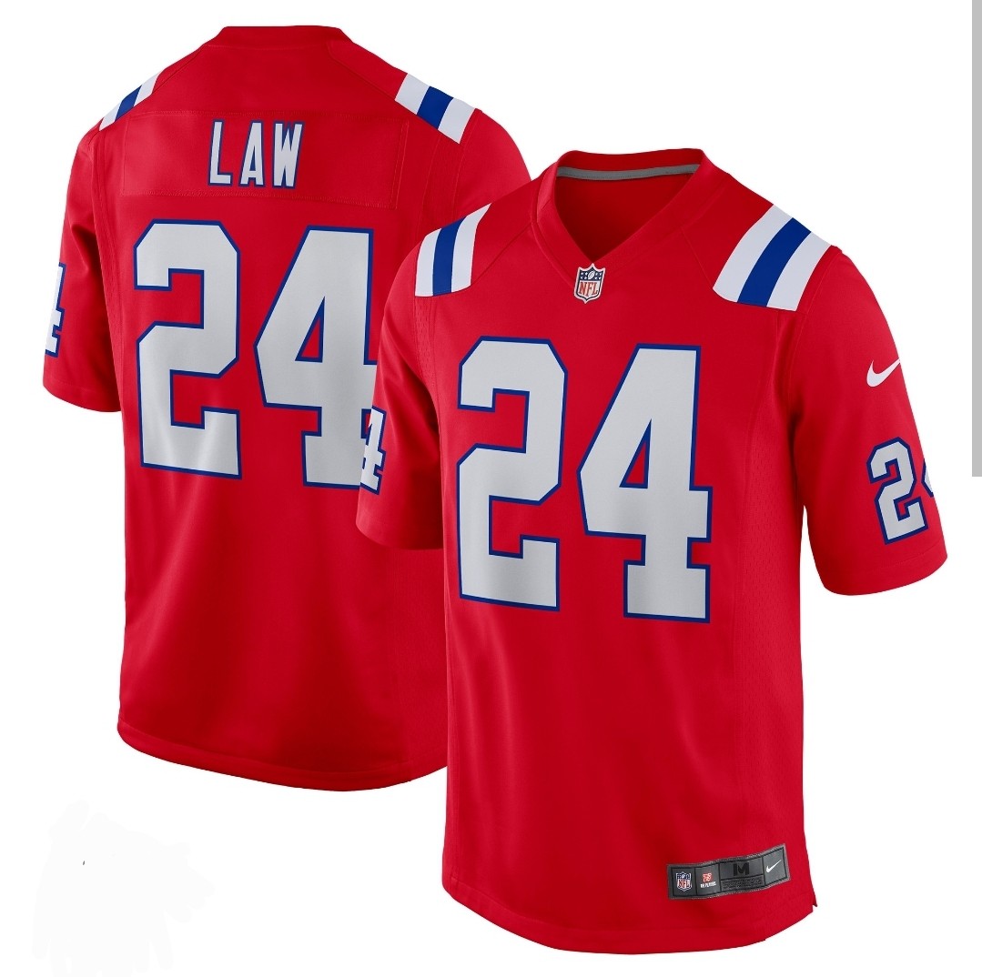 Mens New England Patriots #24 Ty Law Nike Red Alternate Vapor Limited Jersey