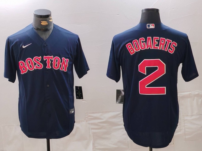 Men's Boston Red Sox #2 Xander Bogaerts Navy Cool Base Stitched Jersey