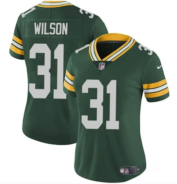 Women's Green Bay Packers #31 Emanuel Wilson Green Vapor Untouchable Limited Football Stitched Jersey(Run Small)