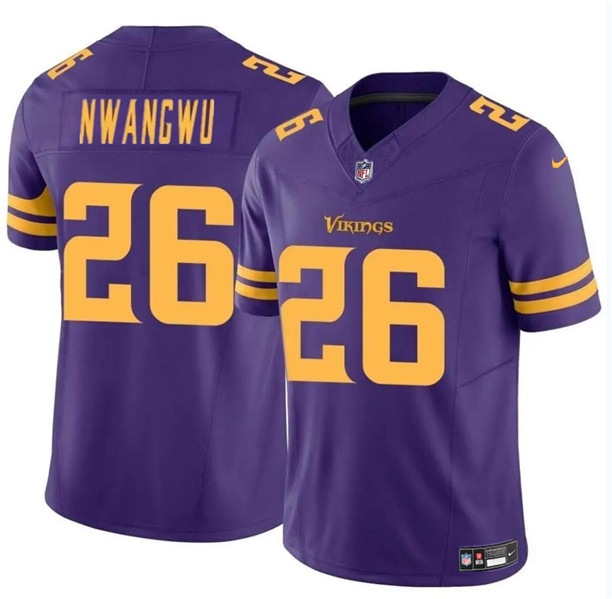 Men's Minnesota Vikings #26 Kene Nwangwu Purple 2023 F.U.S.E. Color Rush Untouchable Limited Stitched Jersey