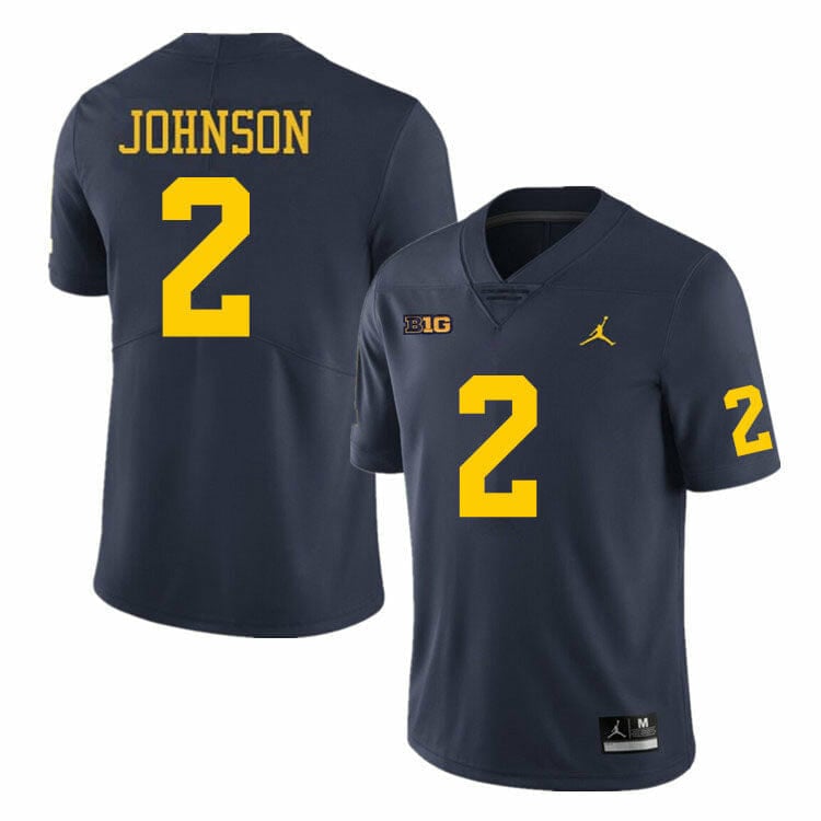 Men's Michigan Wolverines #2 Will Johnson Navy Blue Stitched Jersey