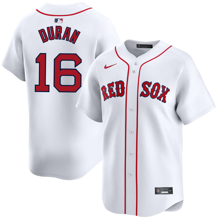 Men's Boston Red Sox #16 Jarren Duran Home White Limited Cool Base Stitched Baseball Jersey