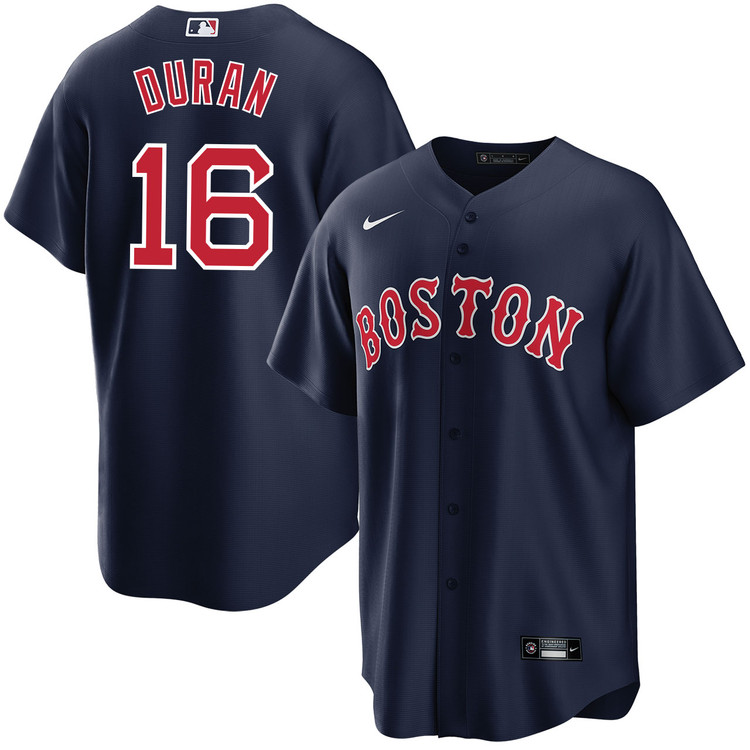 Men's Boston Red Sox #16 Jarren Duran Alternate Navy Cool Base Stitched Baseball Jersey