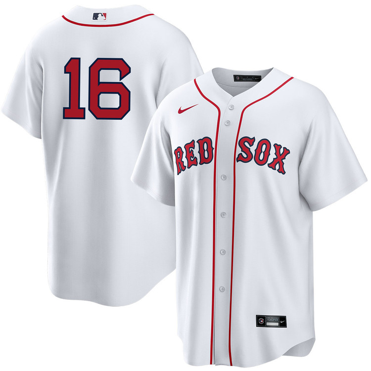 Men's Boston Red Sox #16 Jarren Duran Home White Player Cool Base Stitched Baseball Jersey