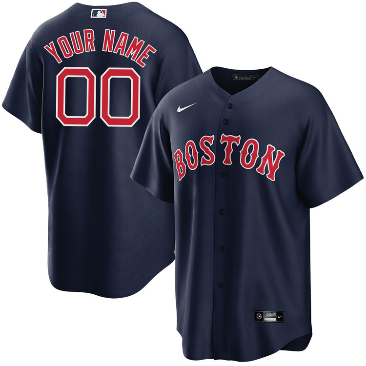 Men's Boston Red Sox Alternate Navy Personalized Stitched Baseball Jersey