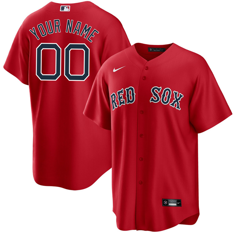 Men's Boston Red Sox Alternate Red Personalized Stitched Baseball Jersey