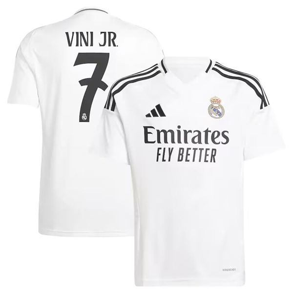 Men's Real Madrid #7 Vini Jr. White 2024-25 Soccer Jersey