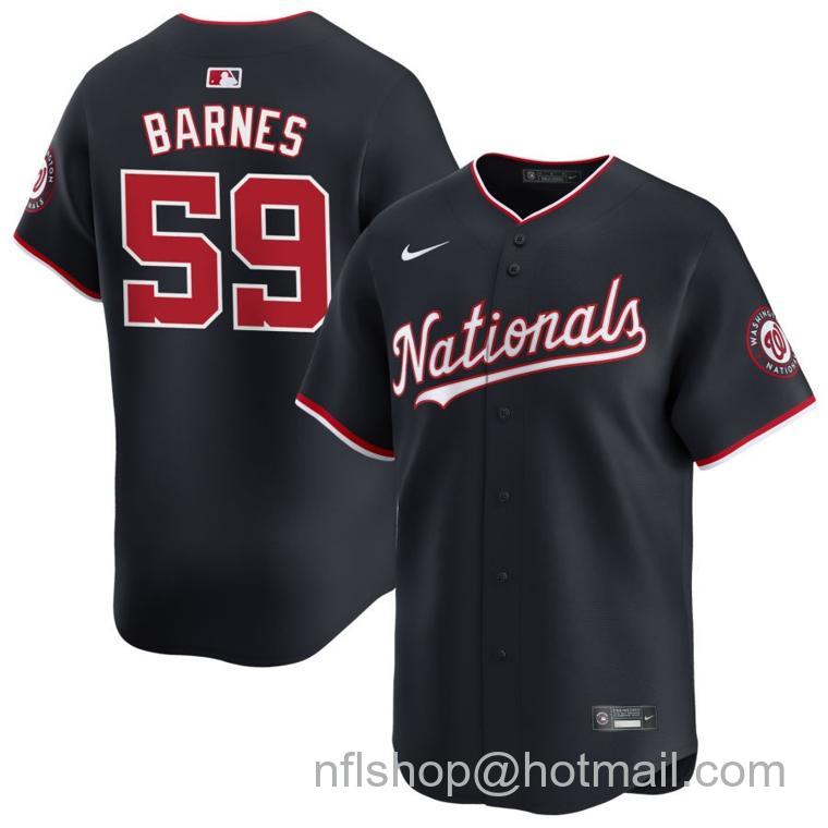 Men's Washington Nationals #59 Jacob Barnes Nike Navy 2024 Alternate Limited Stitched Baseball Jersey