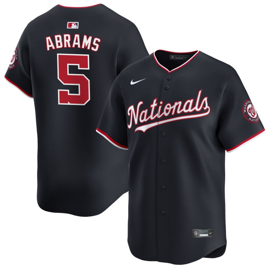 Men's Washington Nationals #5 CJ Abrams Nike Navy 2024 Alternate Limited Stitched Baseball Jersey