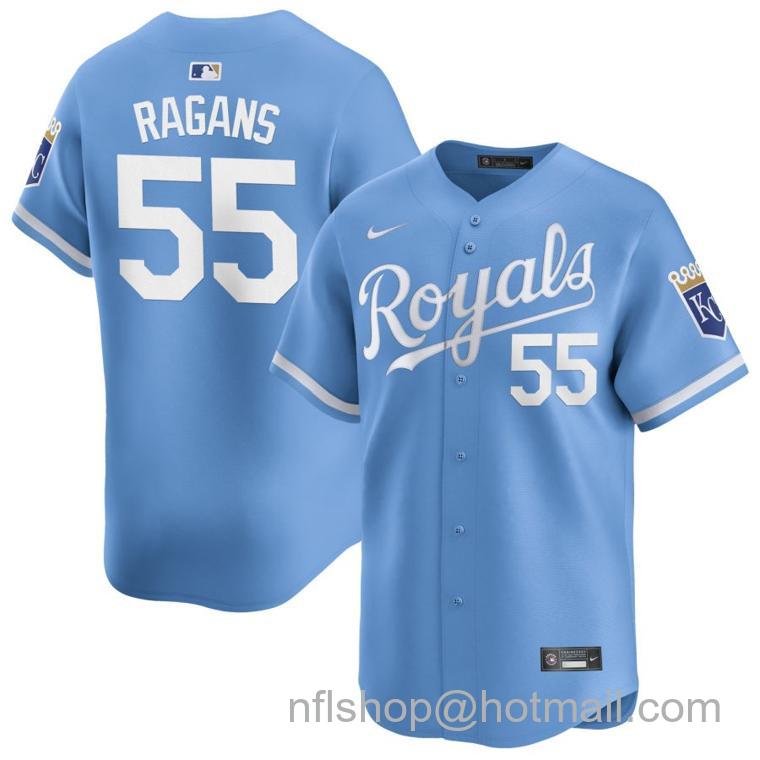 Men's Kansas City Royals #55 Cole Ragans Light Blue 2024 Alternate Limited Stitched Baseball Jersey