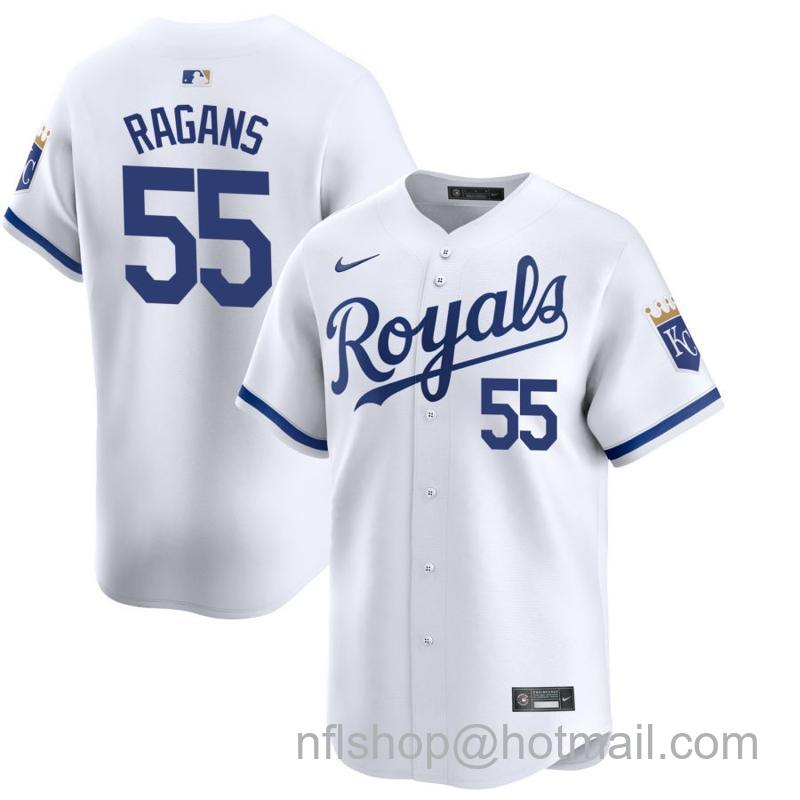 Youth Kansas City Royals #55 Cole Ragans White 2024 Home Limited Stitched Baseball Jersey