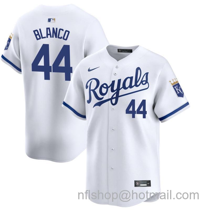 Youth Kansas City Royals #44 Dairon Blanco White 2024 Home Limited Stitched Baseball Jersey