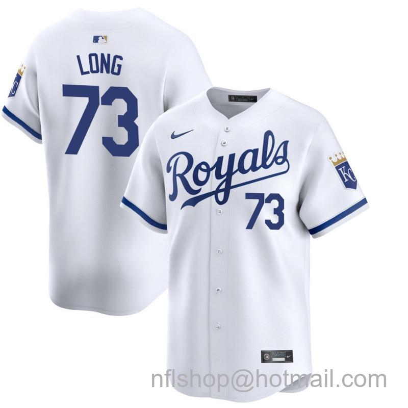 Men's Kansas City Royals #73 Sam Long White 2024 Home Limited Stitched Baseball Jersey