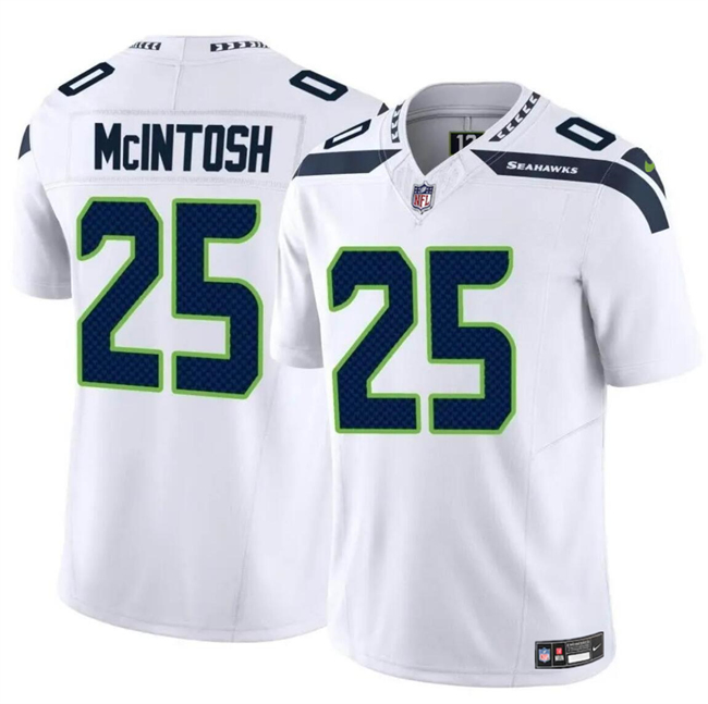 Men's Seattle Seahawks #25 Kenny McIntosh White 2024 F.U.S.E Vapor Limited Football Stitched Jersey