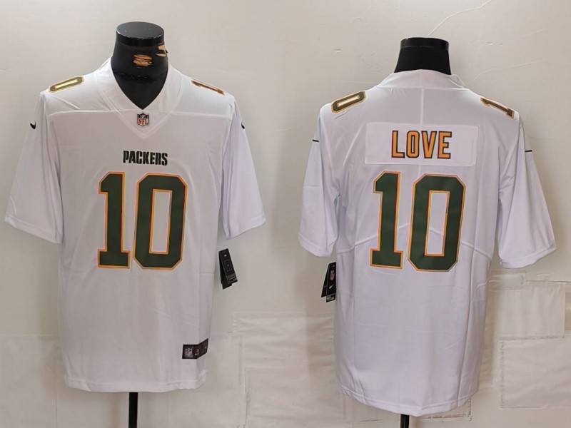 Men's Green Bay Packers #10 Jordan Love White Fashion Vapor Limited Stitched Jersey