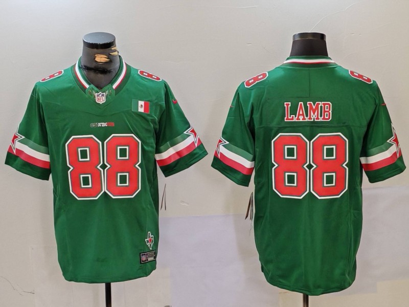 Men's Dallas Cowboys #88 CeeDee Lamb 2024 Mexico Green F.U.S.E. Stitched Jersey