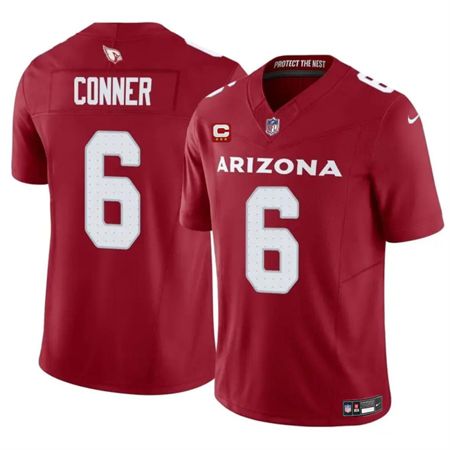 Men's Arizona Cardinals #6 James Conner Red 2024 F.U.S.E. With 3-Star C Patch Vapor Untouchable Limited Stitched Football Jersey