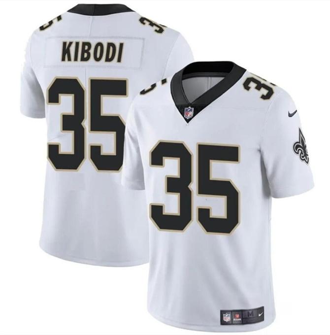 Men's New Orleans Saints #35 Jacob Kibodi White Vapor Limited Stitched Football Jersey