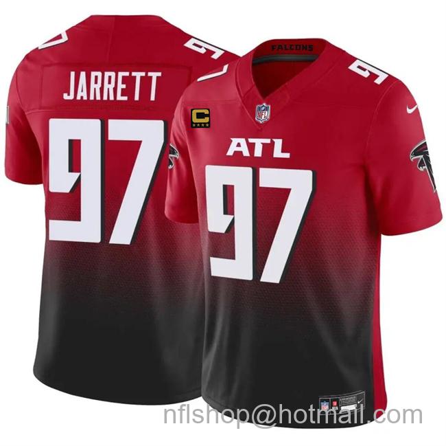 Men's Atlanta Falcons #97 Grady Jarrett Red_Black 2024 F.U.S.E With 4-Star C Patch Vapor Untouchable Limited Stitched Football Jersey