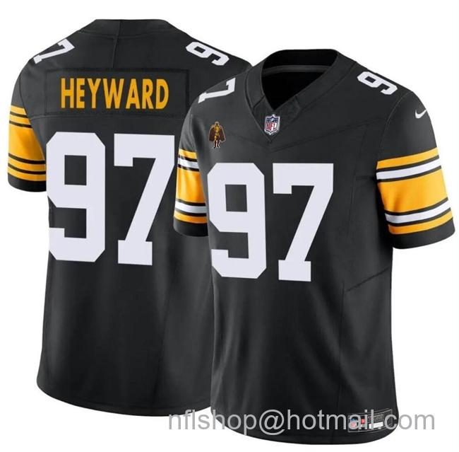 Men's Pittsburgh Steelers #97 Cameron Heyward Black 2024 F.U.S.E. With Walter Payton Patch Vapor Untouchable Limited Stitched Jersey