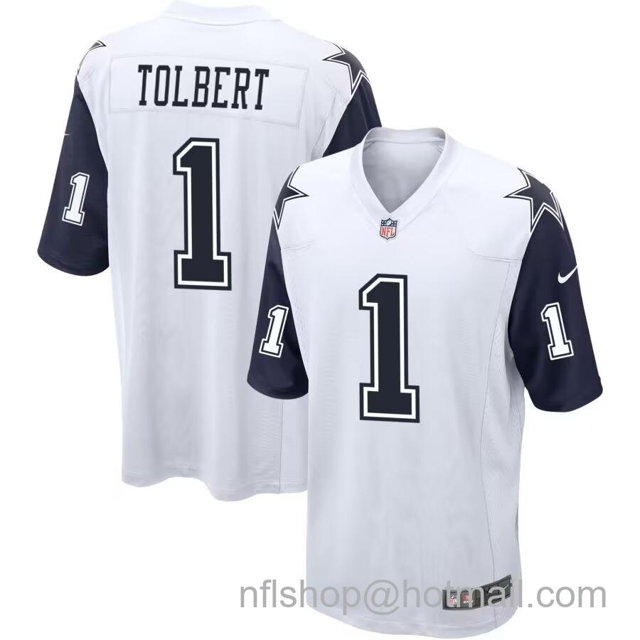 Men's Dallas Cowboys #1 Jalen Tolbert Color Rush Vapor Limited Stitched Football Jersey